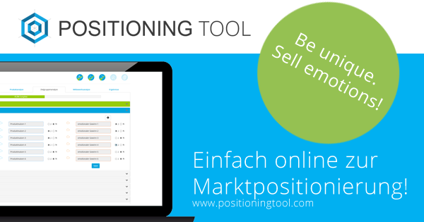 Online Tool zu Positionierung und Strategie als Ausgangspunkt für Marketing, Vertrieb und Business Development - POSITIONING TOOL ein Service von Markenpuls® Management